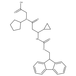 2-[N-cyclopentyl-3-cyclopropyl-3-({[(9H-fluoren-9-yl)methoxy]carbonyl}amino)propanamido]acetic acid Structure