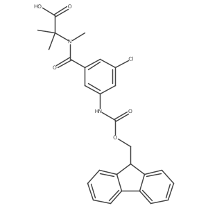 2-{1-[3-chloro-5-({[(9H-fluoren-9-yl)methoxy]carbonyl}amino)phenyl]-N-methylformamido}-2-methylpropanoic acid结构式