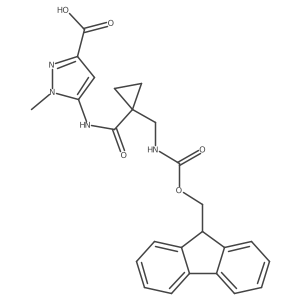 5-{1-[({[(9H-fluoren-9-yl)methoxy]carbonyl}amino)methyl]cyclopropaneamido}-1-methyl-1H-pyrazole-3-carboxylic acid Structure