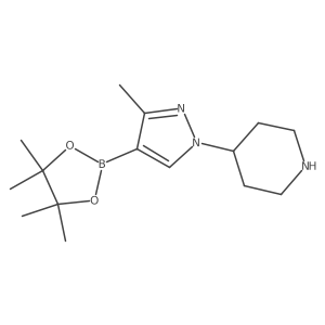 4-(3-Methyl-4-(4,4,5,5-tetramethyl-1,3,2-dioxaborolan-2-yl)-1H-pyrazol-1-yl)piperidine Structure