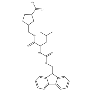 (3RS,5RS)-5-{[(2R)-2-({[(9H-fluoren-9-yl)methoxy]carbonyl}amino)-4-methylpentanamido]methyl}oxolane-3-carboxylic acid结构式