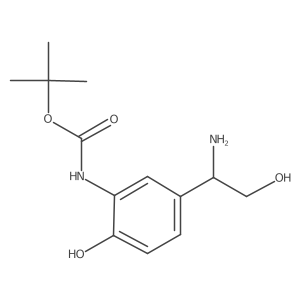 tert-butyl N-{5-[(1S)-1-amino-2-hydroxyethyl]-2-hydroxyphenyl}carbamate Structure