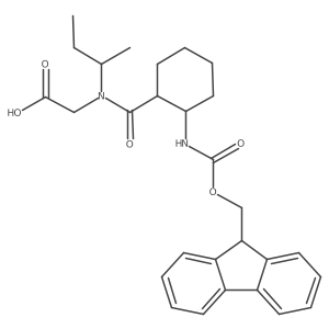 rac-2-[N-(butan-2-yl)-1-[(1R,2S)-2-({[(9H-fluoren-9-yl)methoxy]carbonyl}amino)cyclohexyl]formamido]acetic acid结构式