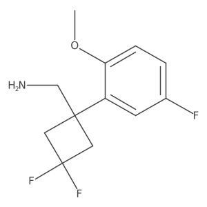 [3,3-Difluoro-1-(5-fluoro-2-methoxyphenyl)cyclobutyl]methanamine结构式