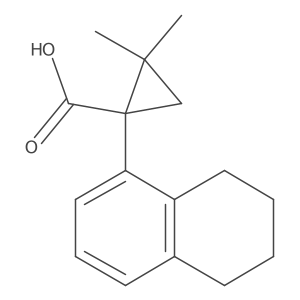 2,2-Dimethyl-1-(5,6,7,8-tetrahydronaphthalen-1-yl)cyclopropane-1-carboxylic acid结构式