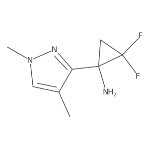 1-(1,4-dimethyl-1H-pyrazol-3-yl)-2,2-difluorocyclopropan-1-amine结构式