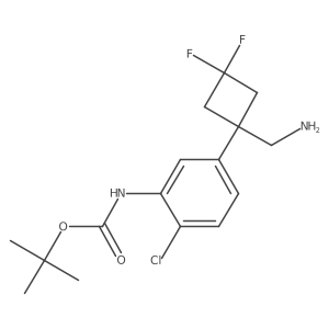tert-butyl N-{5-[1-(aminomethyl)-3,3-difluorocyclobutyl]-2-chlorophenyl}carbamate结构式