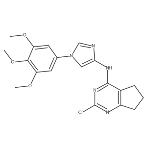 2-Chloro-N-(1-(3,4,5-trimethoxyphenyl)-1H-imidazol-4-yl)-6,7-dihydro-5H-cyclopenta[d] pyrimidin-4-amine结构式