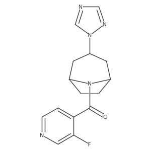 ((1R,5S)-3-(1H-1,2,4-triazol-1-yl)-8-azabicyclo[3.2.1]octan-8-yl)(3-fluoropyridin-4-yl)methanone结构式