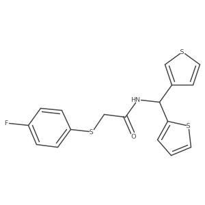 2-((4-fluorophenyl)thio)-N-(thiophen-2-yl(thiophen-3-yl)methyl)acetamide结构式