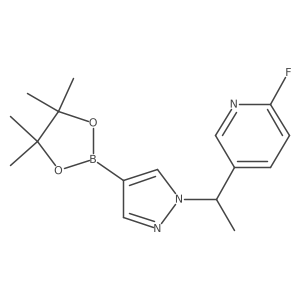 2-Fluoro-5-[1-[4-(4,4,5,5-tetramethyl-1,3,2-dioxaborolan-2-yl)-1H-pyrazol--1-yl]ethyl]pyridine Structure