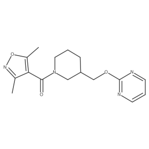 2-{[1-(3,5-Dimethyl-1,2-oxazole-4-carbonyl)piperidin-3-yl]methoxy}pyrimidine结构式