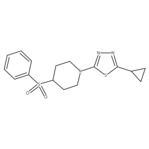 4-(Benzenesulfonyl)-1-(5-cyclopropyl-1,3,4-thiadiazol-2-yl)piperidine Structure