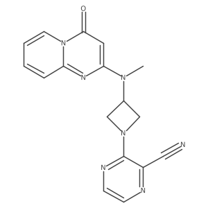 3-{3-[methyl({4-oxo-4H-pyrido[1,2-a]pyrimidin-2-yl})amino]azetidin-1-yl}pyrazine-2-carbonitrile Structure