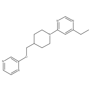4-Ethyl-6-{4-[(pyrazin-2-yloxy)methyl]piperidin-1-yl}pyrimidine结构式