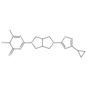 2-[5-(3-cyclopropyl-1,2,4-thiadiazol-5-yl)-1,3,3a,4,6,6a-hexahydropyrrolo[3,4-c]pyrrol-2-yl]-5-fluoro-6-methyl-5H-pyrimidin-4-one Structure