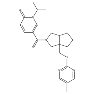 6-(3a-{[(5-Methylpyrimidin-2-yl)oxy]methyl}-octahydrocyclopenta[c]pyrrole-2-carbonyl)-2-(propan-2-yl)-2,3-dihydropyridazin-3-one Structure