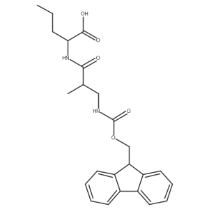 (2S)-2-[3-({[(9H-fluoren-9-yl)methoxy]carbonyl}amino)-2-methylpropanamido]pentanoic acid Structure