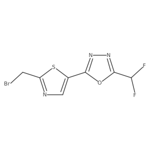 2-(2-(Bromomethyl)thiazol-5-yl)-5-(difluoromethyl)-1,3,4-oxadiazole结构式
