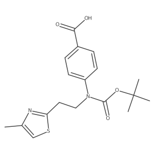 4-{[(Tert-butoxy)carbonyl][2-(4-methyl-1,3-thiazol-2-yl)ethyl]amino}benzoic acid结构式