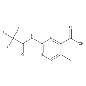 5-Methyl-2-(2,2,2-trifluoroacetamido)pyrimidine-4-carboxylic acid结构式