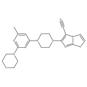 6-{4-[6-Methyl-2-(morpholin-4-yl)pyrimidin-4-yl]piperazin-1-yl}imidazo[2,1-b][1,3]thiazole-5-carbonitrile结构式