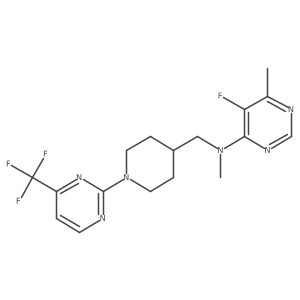 5-fluoro-N,6-dimethyl-N-({1-[4-(trifluoromethyl)pyrimidin-2-yl]piperidin-4-yl}methyl)pyrimidin-4-amine结构式