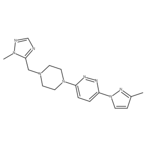 3-{4-[(1-methyl-1H-1,2,4-triazol-5-yl)methyl]piperazin-1-yl}-6-(3-methyl-1H-pyrazol-1-yl)pyridazine Structure