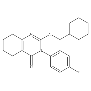 2-[(Cyclohexylmethyl)sulfanyl]-3-(4-fluorophenyl)-3,4,5,6,7,8-hexahydroquinazolin-4-one结构式