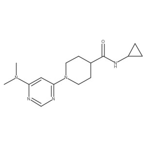 N-cyclopropyl-1-[6-(dimethylamino)pyrimidin-4-yl]piperidine-4-carboxamide结构式