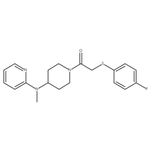 2-[(4-Fluorophenyl)sulfanyl]-1-{4-[methyl(pyridin-2-yl)amino]piperidin-1-yl}ethan-1-one Structure