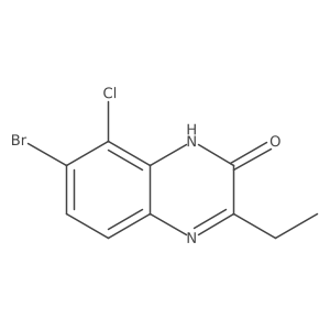 7-Bromo-8-chloro-3-ethyl-2(1H)-quinoxalinone结构式