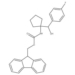 (9H-fluoren-9-yl)methyl N-{1-[(4-fluorophenyl)(hydroxy)methyl]cyclopentyl}carbamate Structure