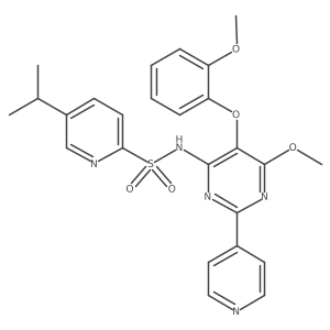 N-[6-Methoxy-5-(2-methoxyphenoxy)-2-(4-pyridinyl)-4-pyrimidinyl]-5-(1-methylethyl)-2-pyridinesulfonamide Structure