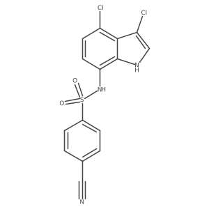 4-Cyano-N-(3,4-dichloro-1H-indol-7-yl)benzenesulfonamide结构式