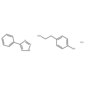 4-(2-aminoethyl)phenol 5-phenyl-2H-1,2,3,4-tetrazole hydrate结构式