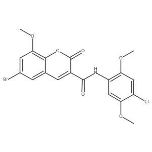 6-bromo-N-(4-chloro-2,5-dimethoxyphenyl)-8-methoxy-2-oxo-2H-chromene-3-carboxamide结构式