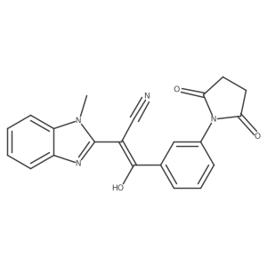 (E)-3-(3-(2,5-dioxopyrrolidin-1-yl)phenyl)-2-(1-methyl-1H-benzo[d]imidazol-2(3H)-ylidene)-3-oxopropanenitrile Structure