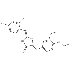(2Z,5Z)-2-[(2,4-dichlorophenyl)imino]-5-(4-ethoxy-3-methoxybenzylidene)-1,3-thiazolidin-4-one结构式