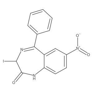 1,3-Dihydro-3-iodo-7-nitro-5-phenyl-2H-1,4-benzodiazepin-2-one结构式