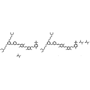 Ferrate(1-), bis(3-((5-((4-((3-((4,6-bis((3-(diethylamino)propyl)amino)-1,3,5-triazin-2-yl)amino)phenyl)azo)-2,5-dimethylphenyl)azo)-2,4-dihydroxyphenyl)azo)-4-hydroxybenzenesulfonamidato(2-))-, hydrogen, tris(2-hydroxypropanoate) (salt) Structure