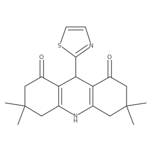 3,3,6,6-Tetramethyl-9-(1,3-thiazol-2-YL)-3,4,6,7,9,10-hexahydro-1,8(2H,5H)-acridinedione Structure