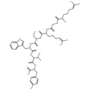 L-Tyrosine, L-arginylglycyl-L-arginyl-L-seryl-L-tryptophyl-L-threonyl-结构式