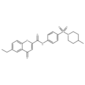 6-ethyl-N-{4-[(4-methylpiperidin-1-yl)sulfonyl]phenyl}-4-oxo-4H-chromene-2-carboxamide Structure