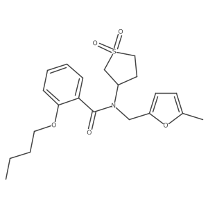 2-butoxy-N-(1,1-dioxidotetrahydrothiophen-3-yl)-N-[(5-methylfuran-2-yl)methyl]benzamide结构式