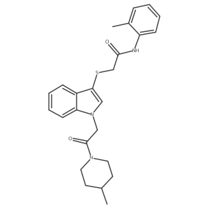 2-((1-(2-(4-methylpiperidin-1-yl)-2-oxoethyl)-1H-indol-3-yl)thio)-N-(o-tolyl)acetamide Structure