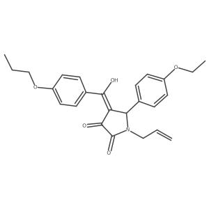 (4E)-5-(4-ethoxyphenyl)-4-[hydroxy-(4-propoxyphenyl)methylidene]-1-prop-2-enylpyrrolidine-2,3-dione结构式