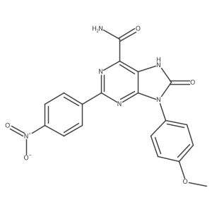 9-(4-methoxyphenyl)-2-(4-nitrophenyl)-8-oxo-8,9-dihydro-7H-purine-6-carboxamide Structure