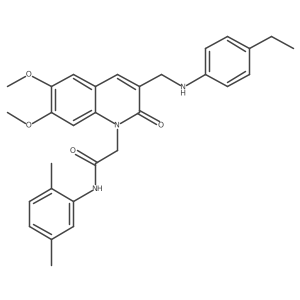 N-(2,5-dimethylphenyl)-2-(3-(((4-ethylphenyl)amino)methyl)-6,7-dimethoxy-2-oxoquinolin-1(2H)-yl)acetamide结构式