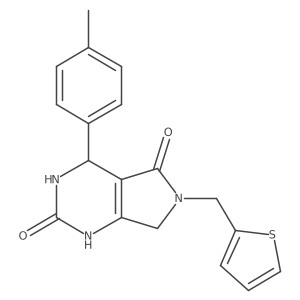 6-(thiophen-2-ylmethyl)-4-(p-tolyl)-3,4,6,7-tetrahydro-1H-pyrrolo[3,4-d]pyrimidine-2,5-dione结构式
